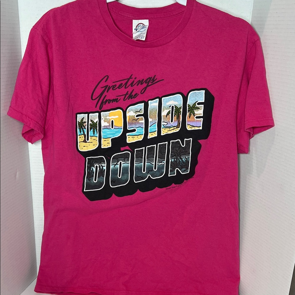 Stranger Things Girls T-Shirt Magenta Graphic Tee